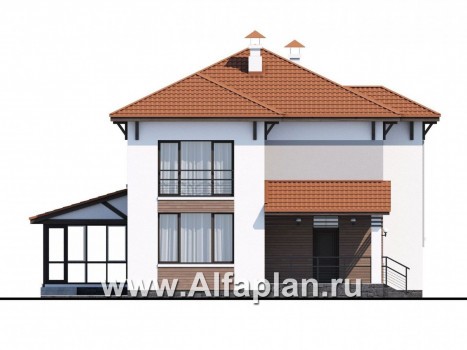 «Эликсир» - проект двухэтажного дома, с террасой, в современном стиле - превью фасада дома