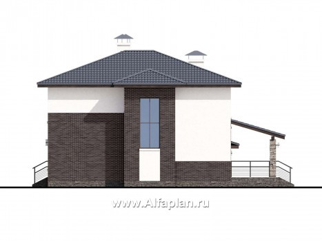 «Страйк» - проект двухэтажного дома с открытой планировкой, мастер спальня, с гаражом на 1 авто - превью фасада дома