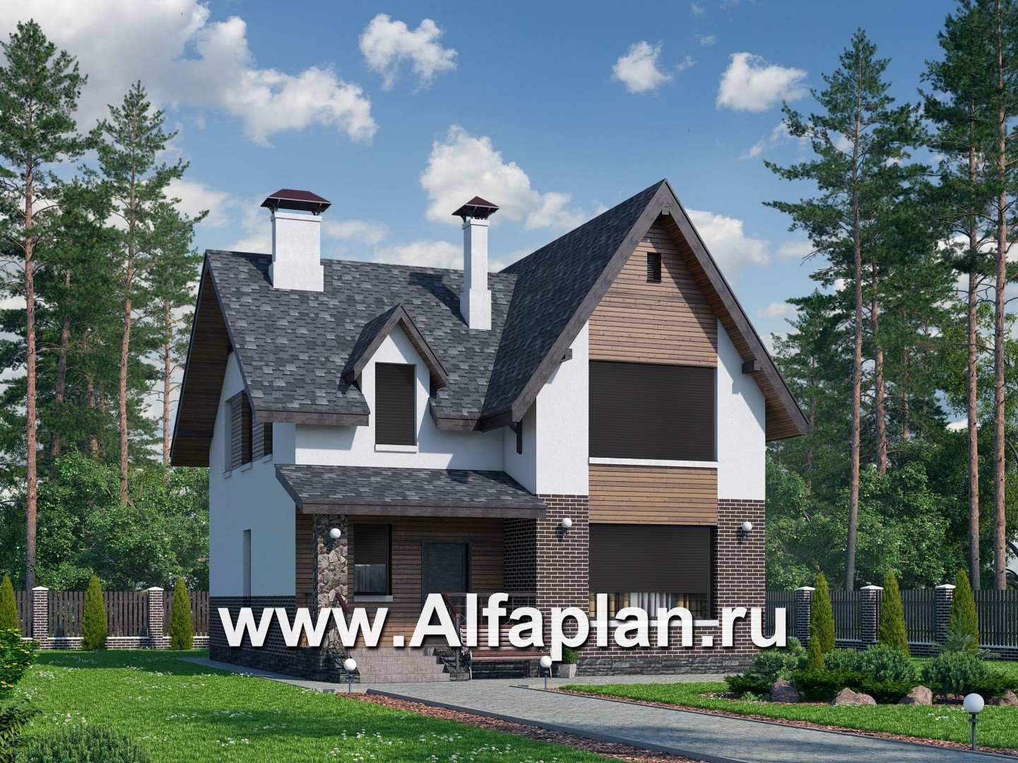 Проекты домов Альфаплан - «Стелла»- стильный дом для маленького участка - дополнительное изображение №1