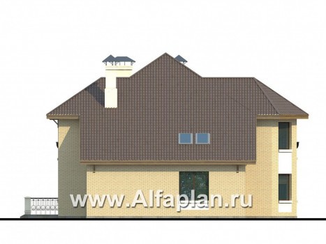 «Последний герой» -проект двухэтажного дома в английском стиле, планировка с эркером и с двусветной гостиной - превью фасада дома