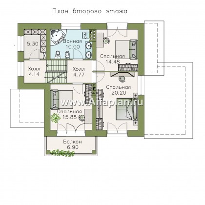 Проект трехэтажного дома из газобетона «Аура», с гаражом в цоколе, с сауной и спортзалом, в современном стиле - превью план дома