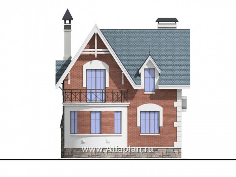 Проекты домов Альфаплан - «Стелла»- компактный дом для маленького участка  - превью фасада №4