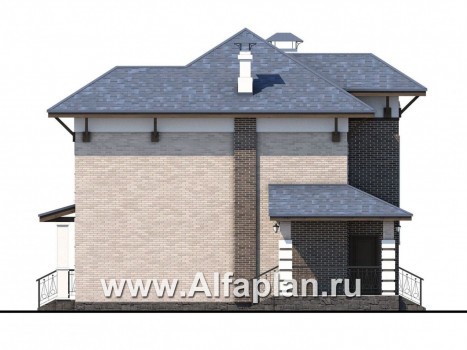 «Виконт» - проект двухэтажного дома, с террасой, удобная планировка, в стиле эклектика - превью фасада дома