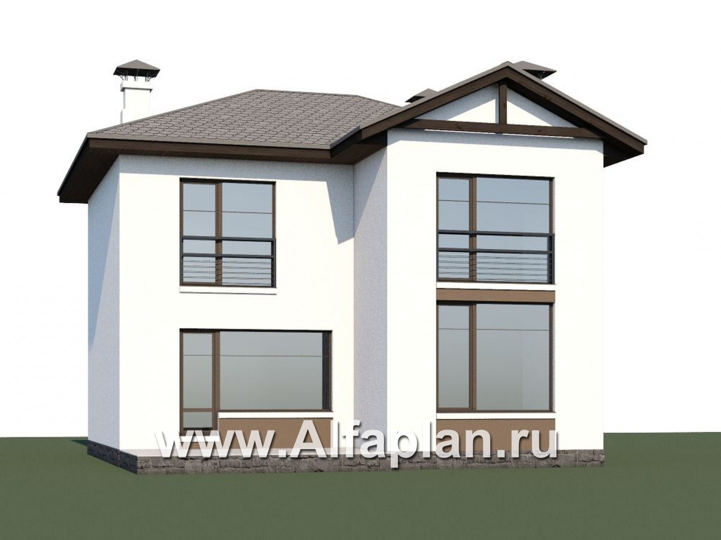 Проекты домов Альфаплан - Двухэтажный дом из кирпича «Панорама» - дополнительное изображение №1