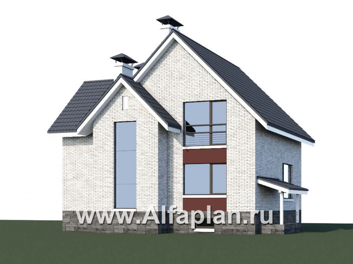 Проекты домов Альфаплан - «Сапфир» - недорогой компактный дом для маленького участка - дополнительное изображение №1