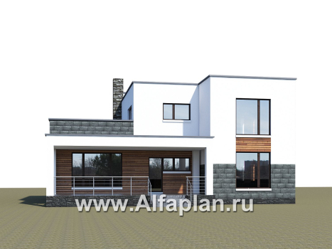 «Футура» - современный двухэтажный дом, с террасой и с плоской крышей, в стиле минимализм - превью дополнительного изображения №2