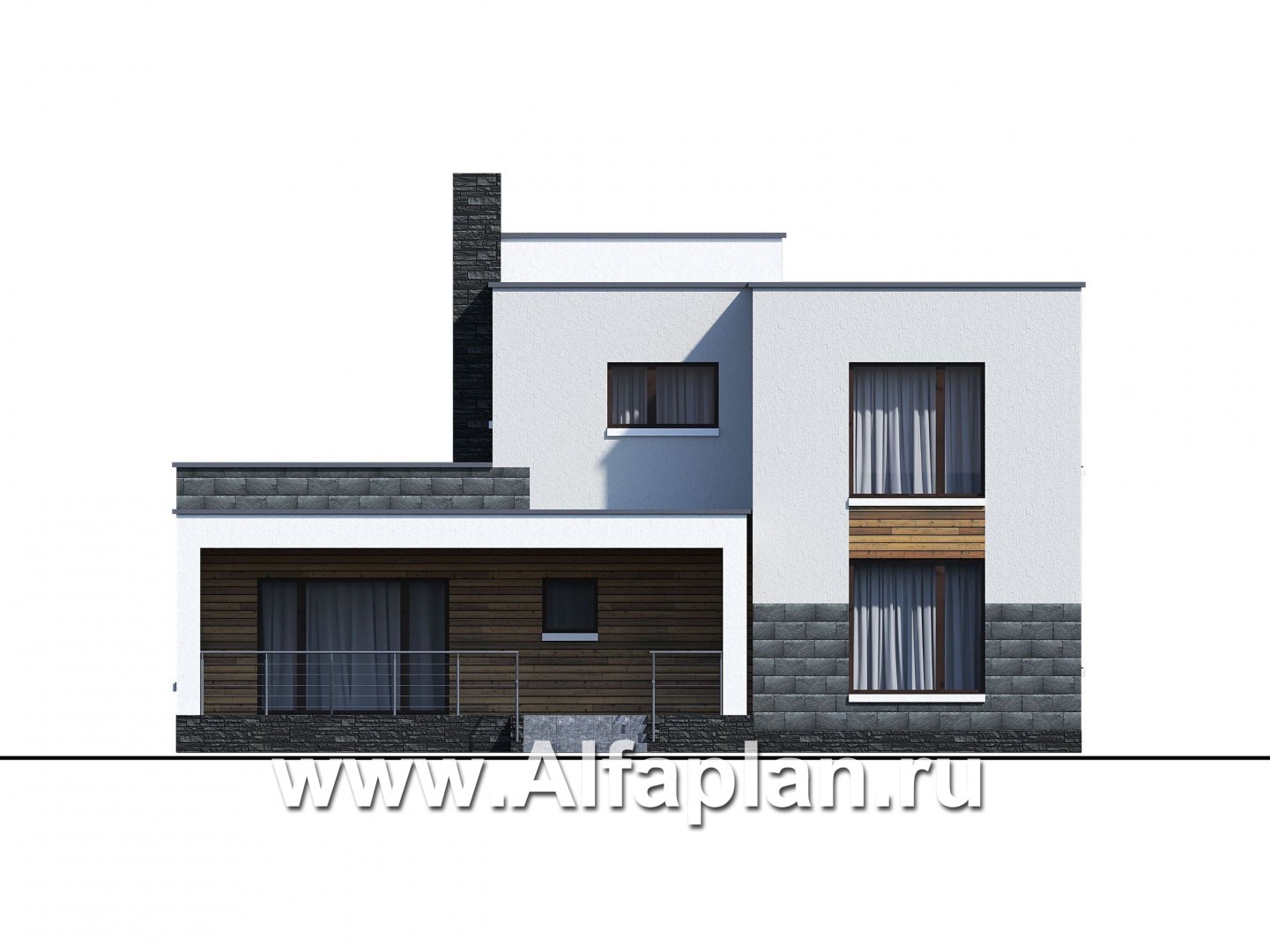 Проекты домов Альфаплан - 581E - изображение фасада №3