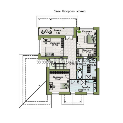 «Октоберфест» - проект двухэтажного дома в немецком стиле, баварская кладка - превью план дома