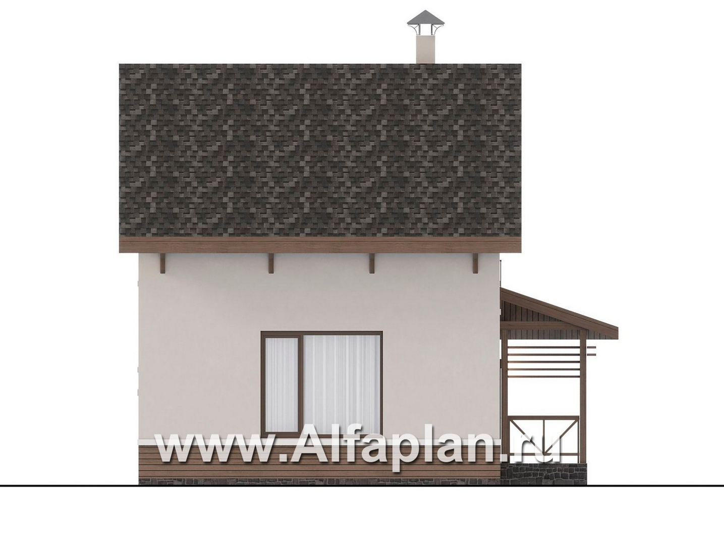 Проекты домов Альфаплан - "Бессер" - проект рационального каркасного дома - изображение фасада №2
