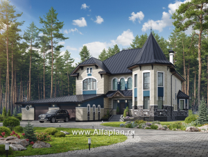 «Дворянское гнездо» - проект двухэтажного дома,  с двусветной гостиной и бассейном, семейный особняк в русском стиле