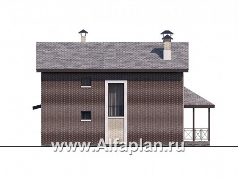 «Притяжение» - проект двухэтажного дома из газобетона, с эркером и террасой - превью фасада дома
