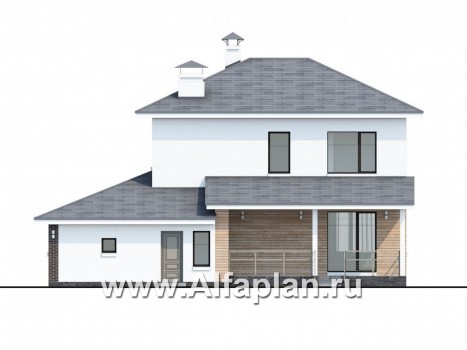 Проекты домов Альфаплан - «Рефлекс» - современный комфортабельный дом с гаражом и террасой - превью фасада №4