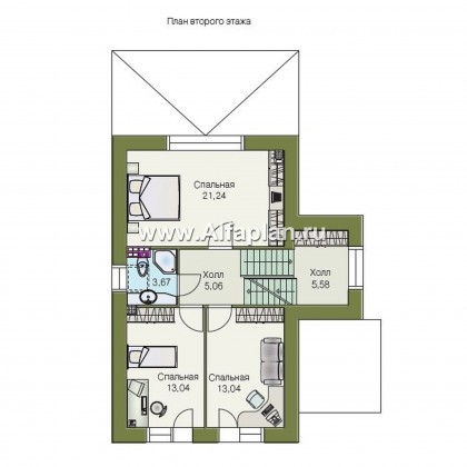 Проекты домов Альфаплан - «Экспрофессо»- компактный трехэтажный коттедж - превью плана проекта №3