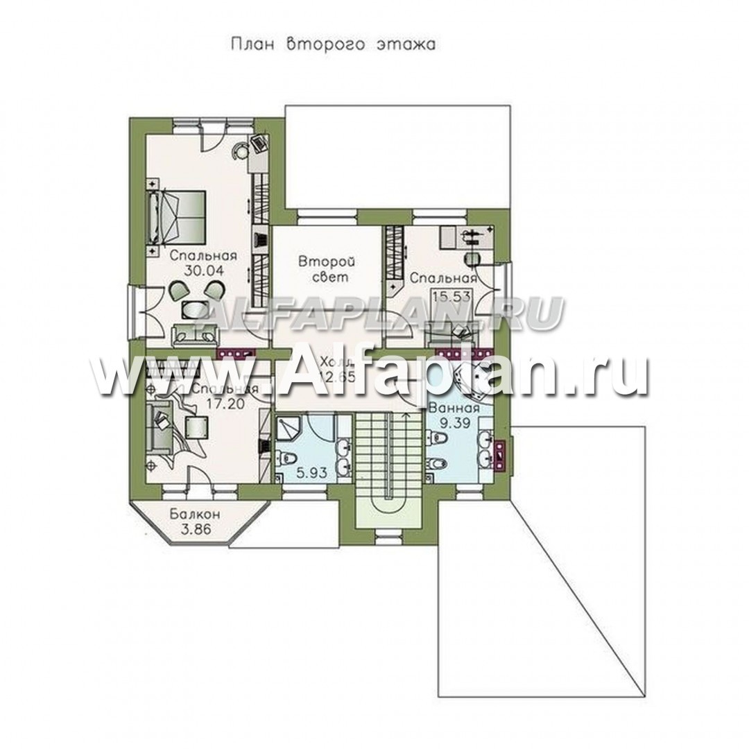 Проекты домов Альфаплан - «Феникс плюс» - коттедж с большим гаражом и цокольным этажом - изображение плана проекта №3