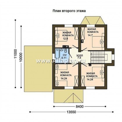Проекты домов Альфаплан - Экономичный и компактный дом с гаражом - превью плана проекта №2