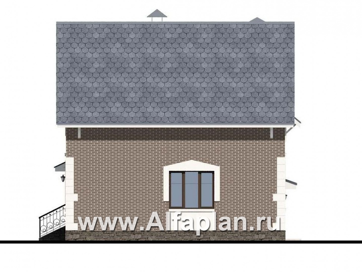 Проекты домов Альфаплан - «Оптима»- красивый дом с гаражом для загородного отдыха  - изображение фасада №2