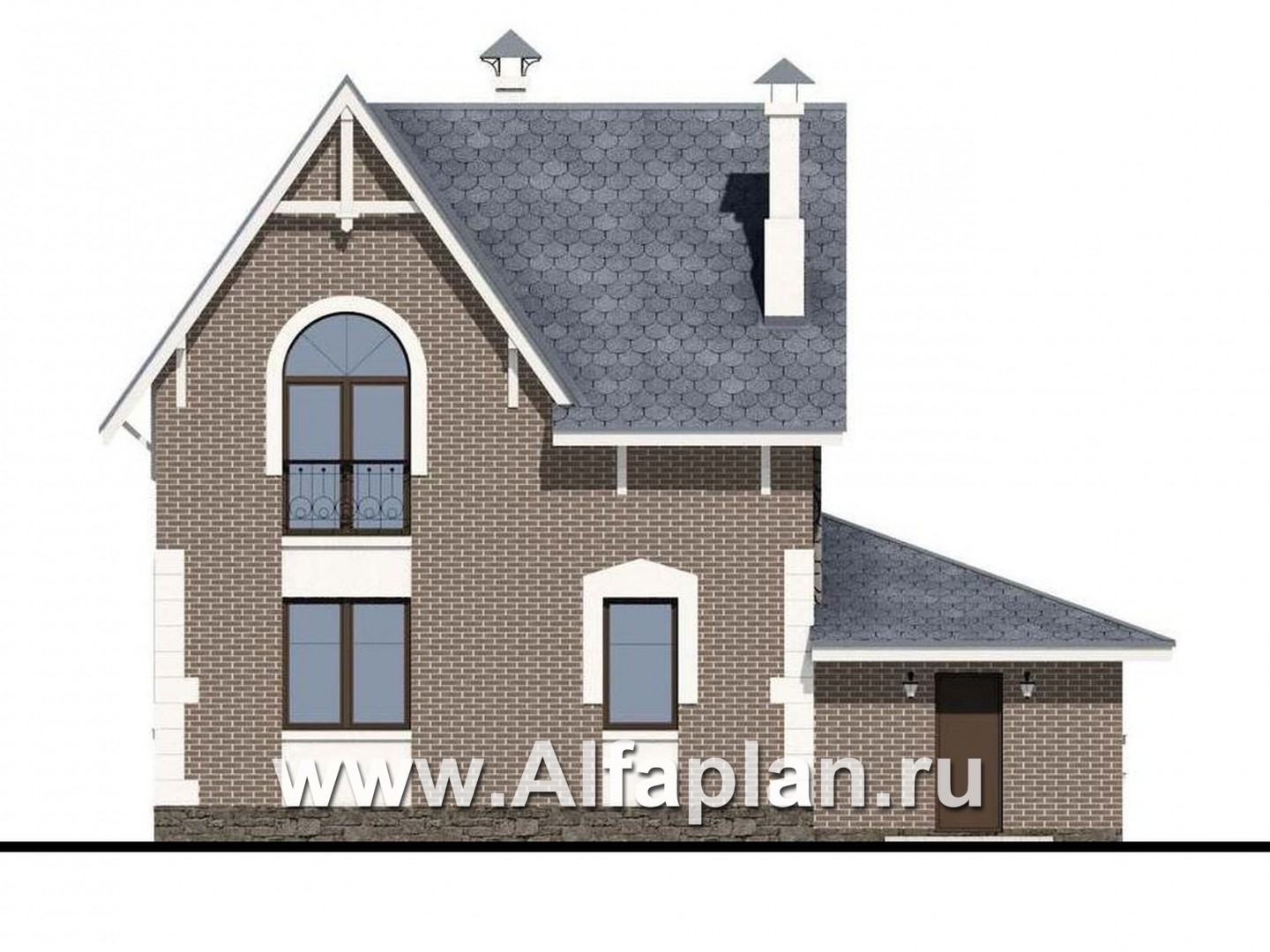 Проекты домов Альфаплан - «Оптима»- красивый дом с гаражом для загородного отдыха  - изображение фасада №4