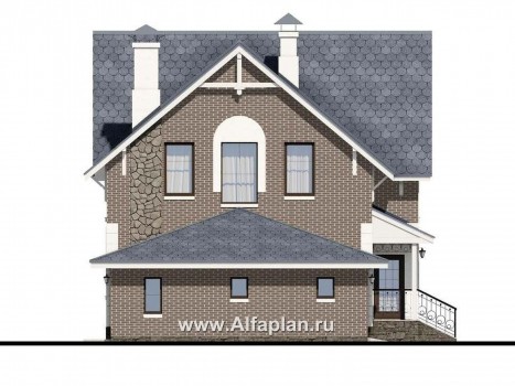Проекты домов Альфаплан - «Оптима»- красивый дом с гаражом для загородного отдыха  - превью фасада №3