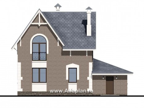 Проекты домов Альфаплан - «Оптима»- красивый дом с гаражом для загородного отдыха  - превью фасада №4