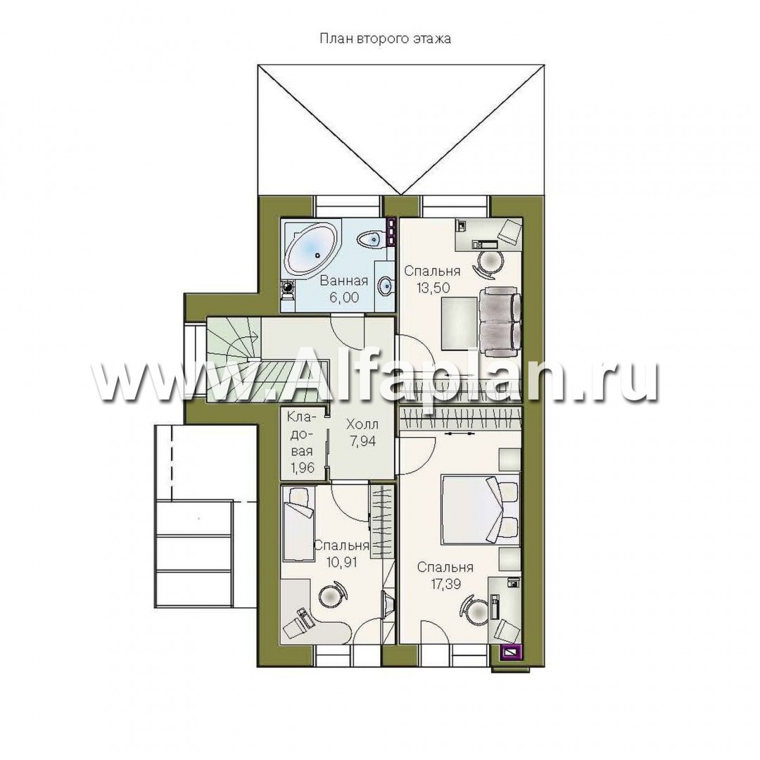 Проекты домов Альфаплан - «Вишневый сад» - проект небольшого дома или дачи - изображение плана проекта №2