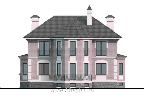 Проекты домов Альфаплан - «Головин плюс» - особняк в стиле Петровских традиций - превью фасада №4
