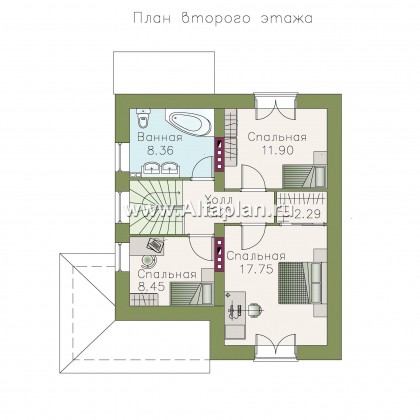 Проекты домов Альфаплан - Кирпичный дом «Оптима плюс» с подвалом - превью плана проекта №3