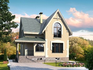 Проекты домов Альфаплан - Кирпичный дом «Оптима плюс» с подвалом - превью основного изображения
