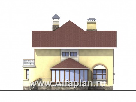 Проекты домов Альфаплан - «Амбиент» - загородный дом с эркером - превью фасада №4
