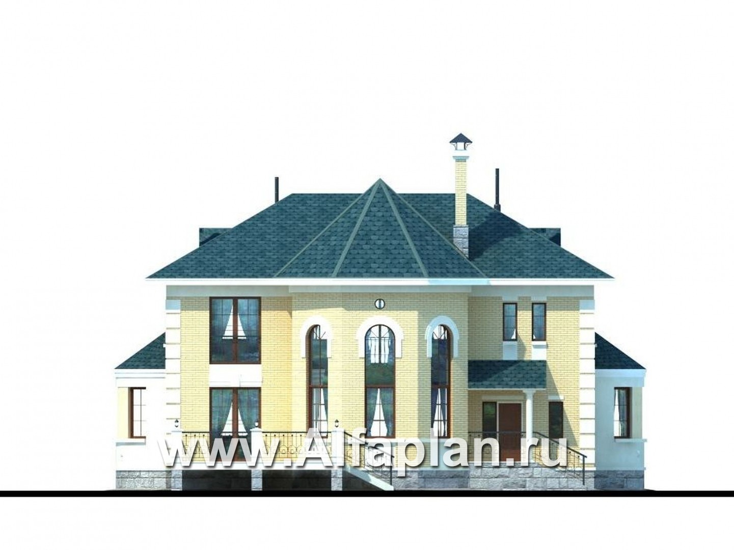 Проекты домов Альфаплан - «Белта» - респектабельный двухэтажный особняк - изображение фасада №4