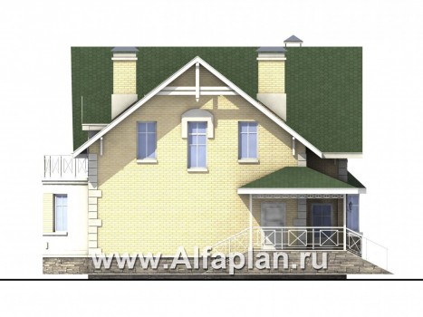 Проекты домов Альфаплан - «Ретростилиса» - проект экономичного дома для небольшого участка - превью фасада №3
