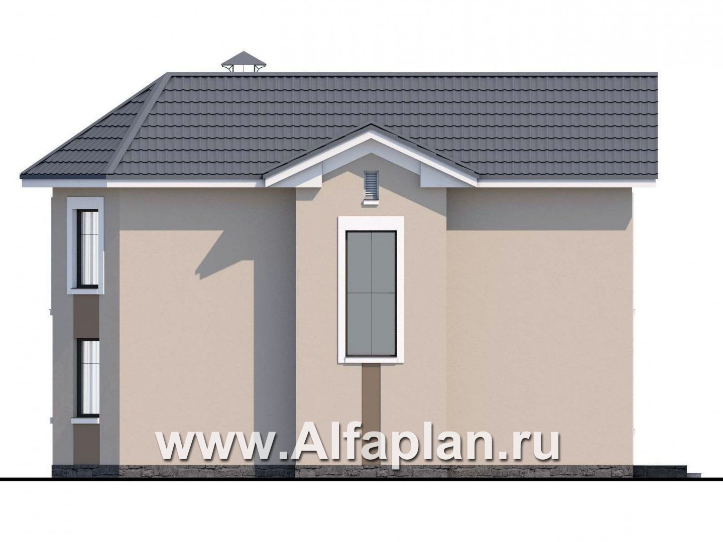 Проекты домов Альфаплан - «Веста» - небольшой дом с отличной планировкой  - изображение фасада №2
