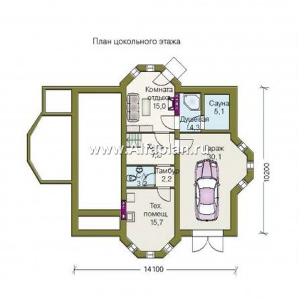 Проекты домов Альфаплан - «Крестный Пачино»  - фешенебельный загородный дом - превью плана проекта №1