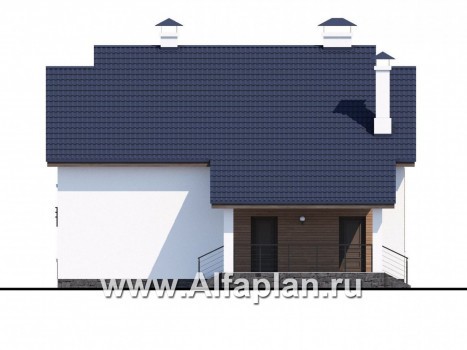Проекты домов Альфаплан - «Счастье рядом» - современный дом с комфортной планировкой - превью фасада №2