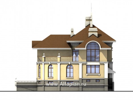 Проекты домов Альфаплан - «Флоренция» - коттедж в стиле итальянского Возрождения - превью фасада №2