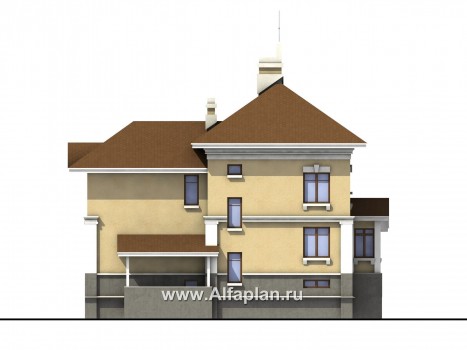 Проекты домов Альфаплан - «Флоренция» - коттедж в стиле итальянского Возрождения - превью фасада №4