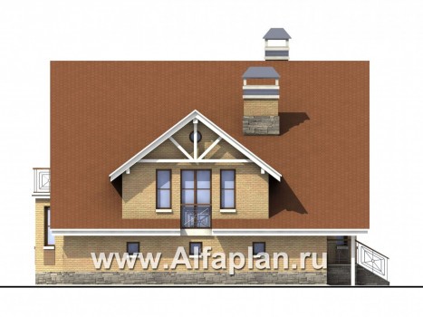 Проекты домов Альфаплан - «Престиж» - удобный и просторный коттедж - превью фасада №3