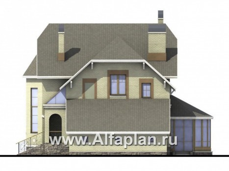 Проекты домов Альфаплан - «Эстрелл» - загородный дом с просторной гостиной - превью фасада №2