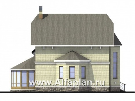 Проекты домов Альфаплан - «Эстрелл» - загородный дом с просторной гостиной - превью фасада №3