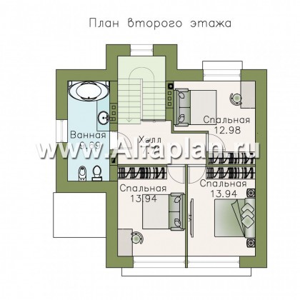 Проекты домов Альфаплан - «Сапфир» - трехэтажный дом с большим гаражом для маленького участка - превью плана проекта №3
