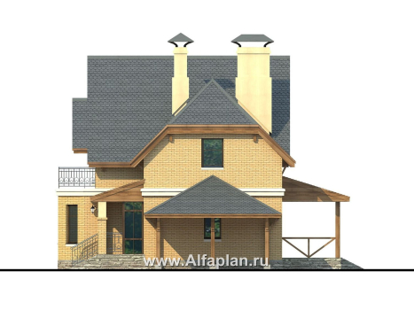 Проекты домов Альфаплан - «Шевалье» — компактный дом с балконом над эркером - превью фасада №2