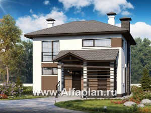 Проекты домов Альфаплан - Двухэтажный дом из кирпича «Панорама» - превью основного изображения