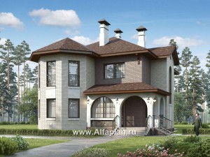 Проекты домов Альфаплан - «Эллада» - красивый и компактный особняк - превью основного изображения