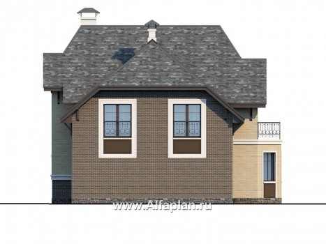 Проекты домов Альфаплан - «Ясная поляна» - удобный коттедж для большой семьи - превью фасада №3