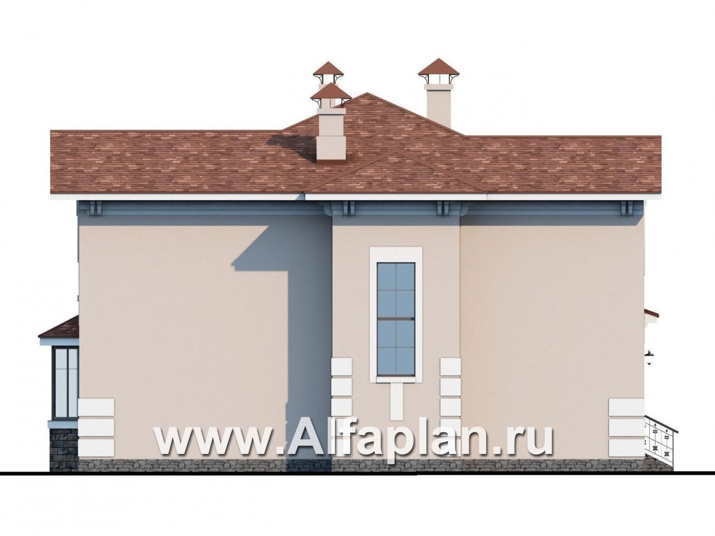 Проекты домов Альфаплан - «Белоостров»-  коттедж с удобной планировкой - изображение фасада №3