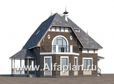 «Вианден» - проект дома с мансардой, с террасой, в стиле замка - превью дополнительного изображения №3
