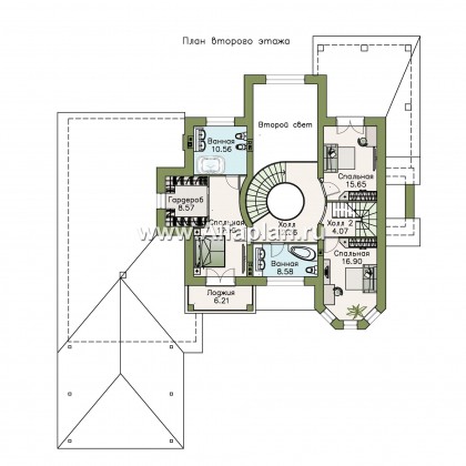 Проекты домов Альфаплан - «Воронцов»- респектабельный коттедж с большим гаражом - превью плана проекта №2