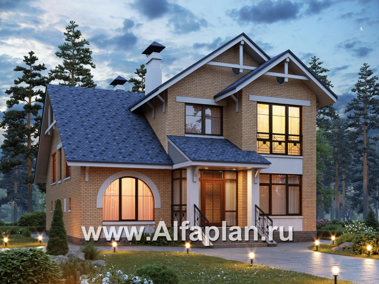 Проекты домов Альфаплан - «Дженни Врен» - комфортный загородный дом - основное изображение
