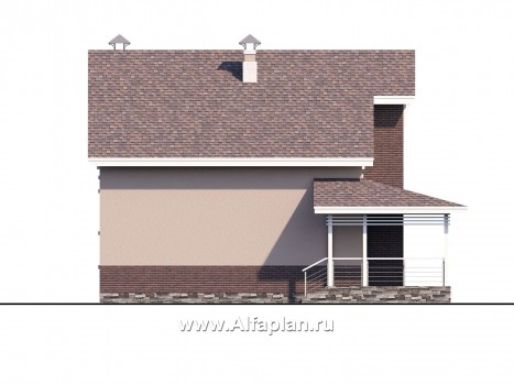 Проекты домов Альфаплан - «Регата» - комфортный дом с двускатной крышей - превью фасада №3