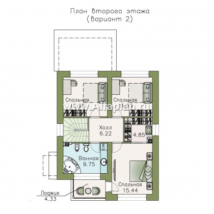 Проекты домов Альфаплан - «Вламинк» - очень удобный современный дом - превью плана проекта №3
