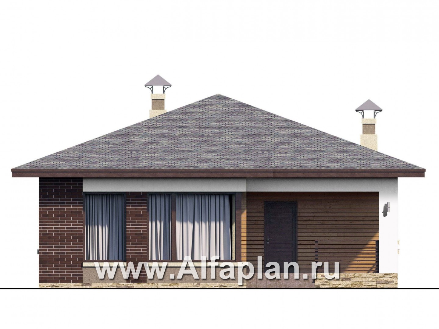 Проекты домов Альфаплан - «Дега» - стильный, компактный дачный дом - изображение фасада №1
